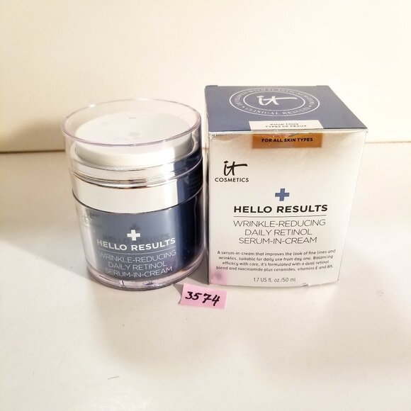 ✅NIB HELLO RESULTS WRINKLE-REDUCING DAILY RETINOL SERUM-IN-CREAM GOODBYE WRINKLE - Picture 1 of 9